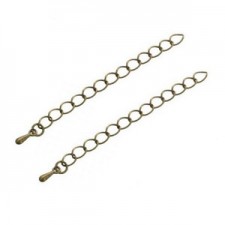 Metal extension chains 50mm with drop Bronze